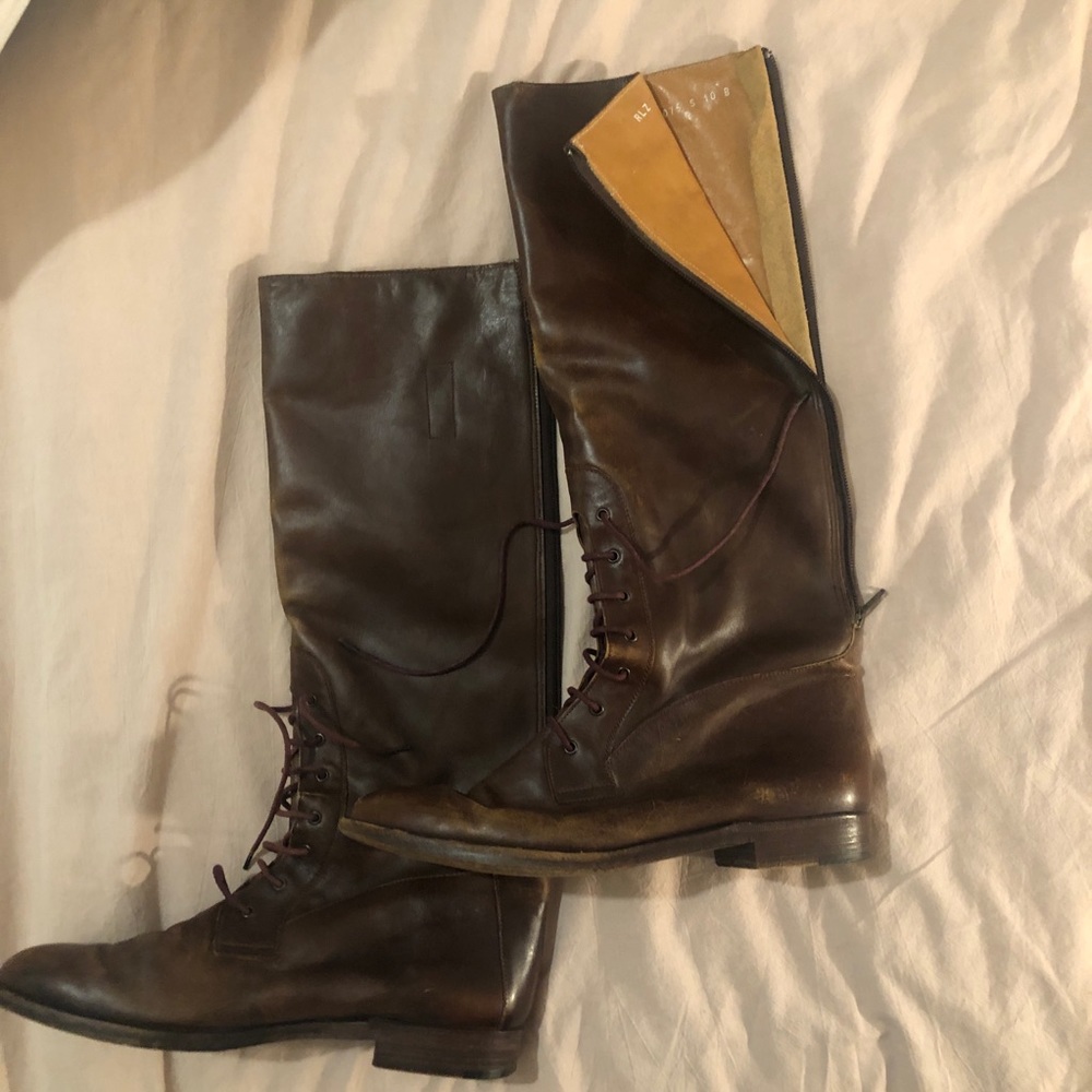Vintage Ralph Lauren Lace Up Leather Boots